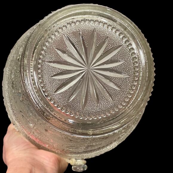 Vintage Sandwich Glass Planter Ice Bucket American Concord MCM Pressed Embossed - Picture 7 of 10